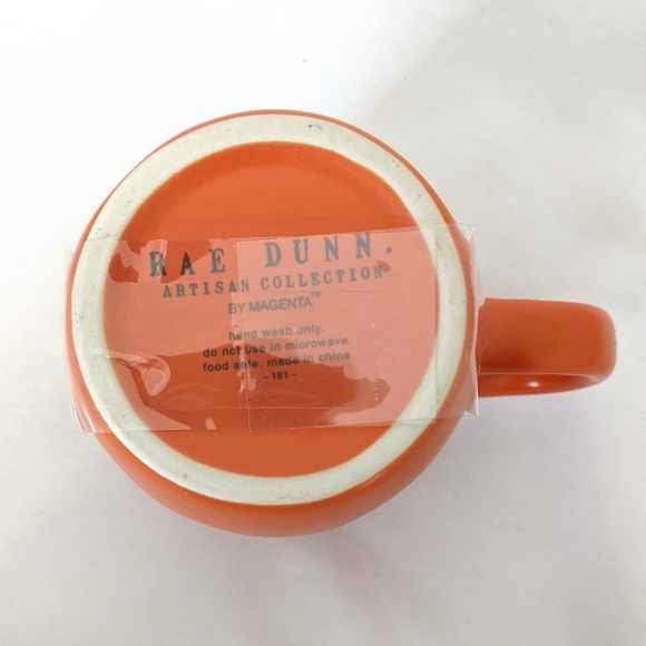 Rae Dunn Pumpkin Spice Orange Mug with Wooden Topper - Picture 2 of 7